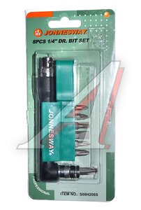 Набор бит 1/4" PH,PZ,SL,с держателем 8 предметов JONNESWAY S08H208S
