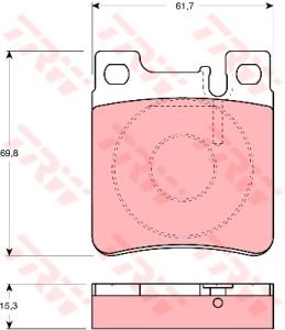 Колодки тормозные MERCEDES 140, 210 задние (4шт.) TRW GDB1123, A0044209220