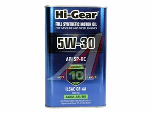 Масло моторное HG 5W30 A5/B5 синт. 1л HG0530, HI-GEAR 5W30