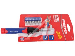Отвертка реверс DOUBLE DRIVE 12насадок WORKPRO WP221051