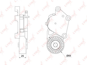 Ролик натяжителя FORD Focus 2 MAZDA 3 VOLVO S40 в сборе LYNX PT3109, VKM33043, 1469717