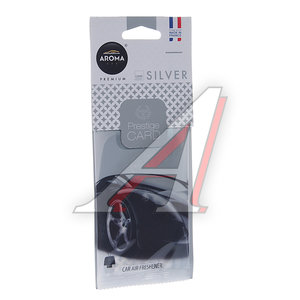 Ароматизатор подвесной пластина (парфюм) Silver "Prestiged" AROMA CAR 92665, Aroma car prestige card silver