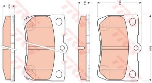Колодки тормозные LEXUS GS,IS (05-) задние (4шт.) TRW GDB3399, 04466-30210/04466-53010