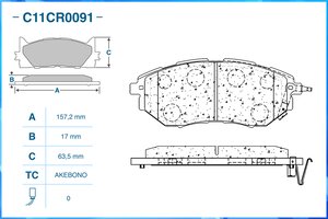 Колодка торм. CWORKS C11CR0091 C11CR0091