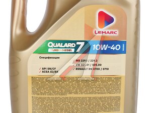 Масло моторное LEMARC QUALARD 7 TURBO DIESEL 10W40 4л 12410501, LEMARC 10W40