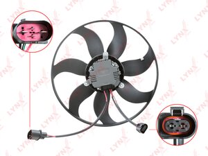 Вентилятор VW Golf,Passat AUDI A3 охлаждения двигателя LYNX RF1734, 352061, 1K0959455DT