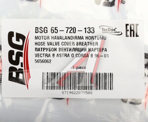 Патрубок OPEL Astra (98-05) вентиляции картера BSG BSG65720133