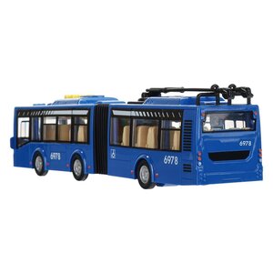 Модель автомобиля ЛИАЗ автобусы ТРОЛЛЕЙБУС пластик (свет,звук) 32.5см ТЕХНОПАРК TROLLRUB-30PL-BU (24), 410817