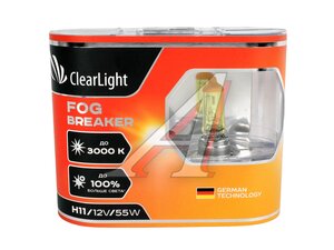 Лампа 12V H11 55W PGJ19-2 бокс (2шт.) Fog Breaker CLEARLIGHT MLH11FBR