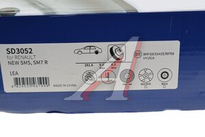 Диск тормозной NISSAN Juke,Qashqai задний (1шт.) SANGSIN SD3052, 43206-JD00A