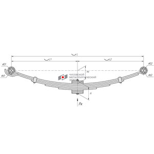 Рессора MITSUBISHI Fuso Canter FE85 передняя (5 листов) L=1200мм ЧМЗ SPRINGER 701105MSH-2902012-10, MK470172/MK470171, MK470172