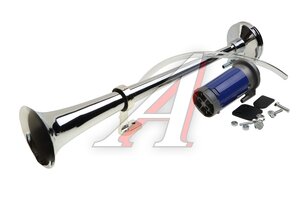 Сигнал звуковой 24V воздушный 1-о рожковый 450мм с компрессором хром TORINO TZ-318-24V, 21646