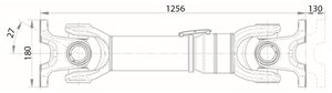 Вал карданный КАМАЗ среднего моста L=1256мм ROSTAR TD30.0102, RS.93660.01.02