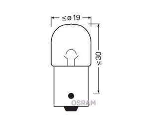 Лампа 12V R10W BA15s OSRAM 5009, O-5009, А12-10