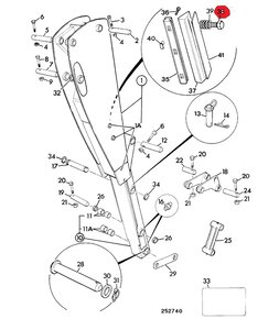 Болт JCB направляющей телескопа (М20х45мм) 1315/0811, 1315/0811Z