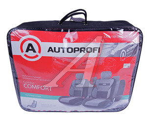 Авточехлы универсальные велюр черные/т.серые (11 предм.) Comfort Combo AUTOPROFI CMB-1105 BK/D.GY (M)