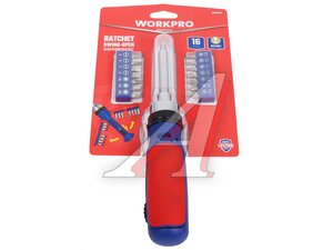 Отвертка реверс с трещеткой 3-72 15в1 14ш WORKPRO WP221061