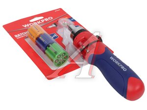 Отвертка реверс автомат смена бит 24ши WORKPRO WP221056