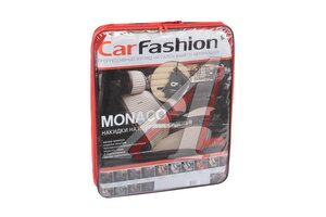 Накидка на сиденье велюр-экокожа бежевая (4 предм.) (2шт.) Monaco Pro Front CARFASHION 21836