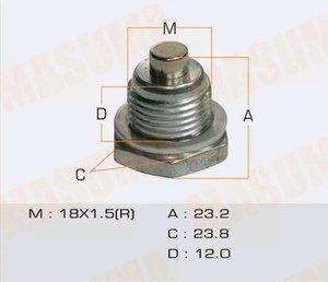 Пробка сливная MITSUBISHI картера масляного АКПП (с магнитом) MASUMA M-75