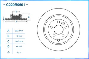 Диск торм. CWORKS C220R0691 Freelander 2 1шт C220R0691