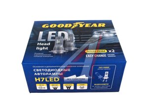 Лампа светодиодная 12/24V H7 PX26d бокс (2шт.) GOODYEAR GY017001