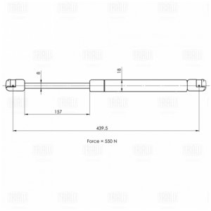 Амортизатор VW Golf (08-) крышки багажника TRIALLI GS1812, PGS033844, 5K6827550D