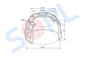 Барабан тормозной полуприцепа КАМАЗ 12т (10 отверстий) СЗАП SORL 35020880220, А3201