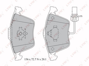 Колодки тормозные AUDI A4 (01-),A6 (05-),A8 (03-) передние (4шт.) LYNX BD1217, GDB1617, 4E0698151M