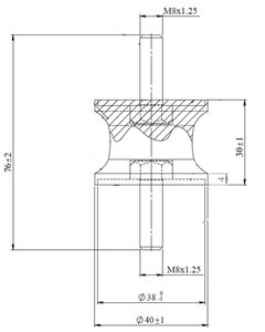Подушка DAF 85,95,105CF,XF глушителя DINEX 21822, 285530