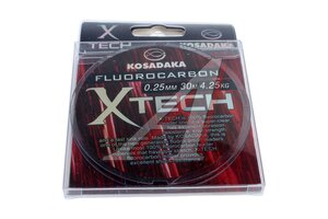 Леска Kosadaka флюорокарбон X-TECH 0,25мм 30м 1шт 908977, LXTC025T