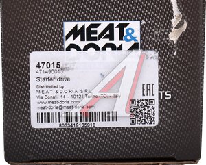 Привод стартера MITSUBISHI Pajero (98-) (бендикс) MEAT&DORIA 47015, SD5023, MD618963