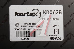Диск тормозной HYUNDAI Genesis G90 (16-) задний (1шт.) KORTEX KD0628, 58411-D2000