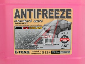 Антифриз E-Tong -40 G12+ красный 3кг ESP003, E-Tong