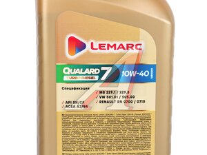 Масло моторное LEMARC QUALARD 7 TURBO DIESEL 10W40 1л 12410301, LEMARC 10W40