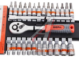 Набор торцевых головок 28пр 1/4 с трещоткой BERIL 702028, 17107