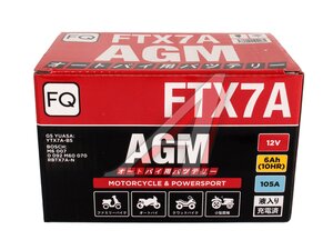 Аккумулятор FQ MOTO AGM 6А/ч 6СТ6 FTX7A-BS