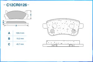 Колодки тормозные RENAULT Megane,Grand Scenic 3 задние (4шт.) CWORKS C12CR0126, GDB1791, 440603734R