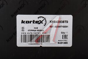 Ступица HONDA CR-V (11-) задняя KORTEX KHB4393STD, 42200-T1G-E01