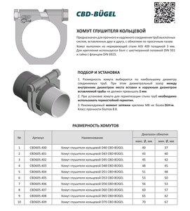 Хомут глушителя малый DAEWOO Nexia CBD CBD605.404