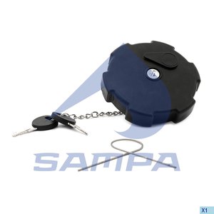 Крышка бака топливного IVECO MERCEDES RENAULT VOLVO с ключом,замок сверху (пластик) SAMPA 209.201, 0004705205