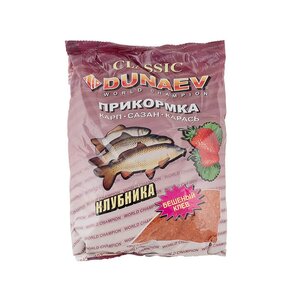 Прикормка DUNAEV КЛАССИКА 0.9кг Карп Клубника 928626, FLS029