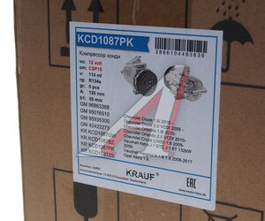 Компрессор CHEVROLET Cruze (10-) кондиционера KRAUF KCD1087PK