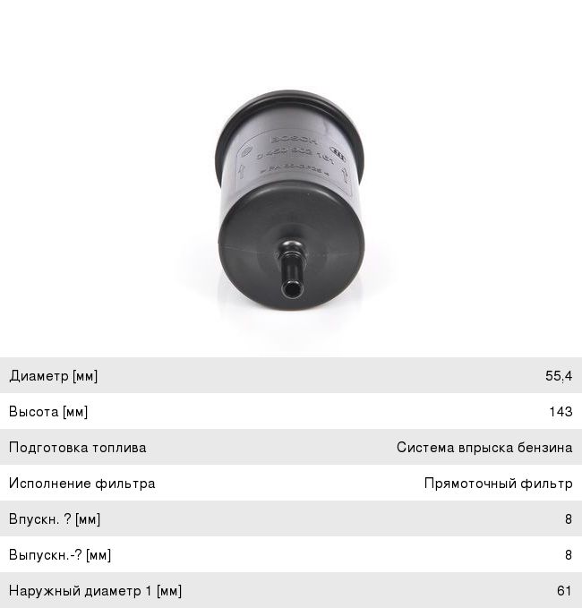 Фильтр топливный CITROEN C2,C3,C4 RENAULT Logan (09-) (1.4/1.6) BOSCH 0450902161, KL248