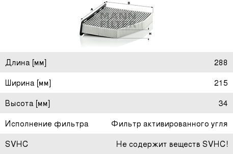 Фильтр воздушный салона VW Golf 5,Passat 6 AUDI A3 угольный MANN CUK2939, LAK181, 1K1819653B