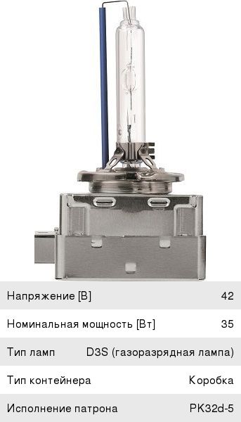 Лампа ксеноновая D3S 35W +120% PK32d-5 5000K Xenon White Vision Gen2 PHILIPS 42403WHV2S1, P-42403WHV2бл