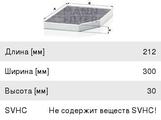 Фильтр воздушный салона BMW X3 (G01) угольный MANN CUK30007
