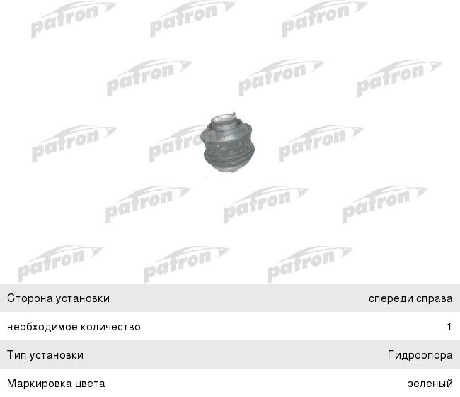 Опора двигателя MERCEDES C (W202),E (W210) правая PATRON PSE3165, 09151, A2022401717