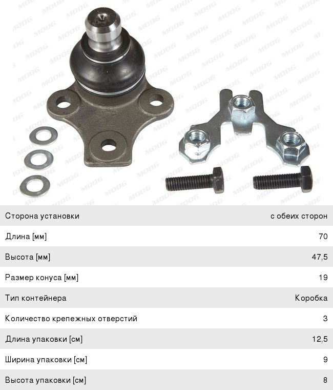Опора шаровая MOOG VO-BJ-7154 л/пр VO-BJ-7154