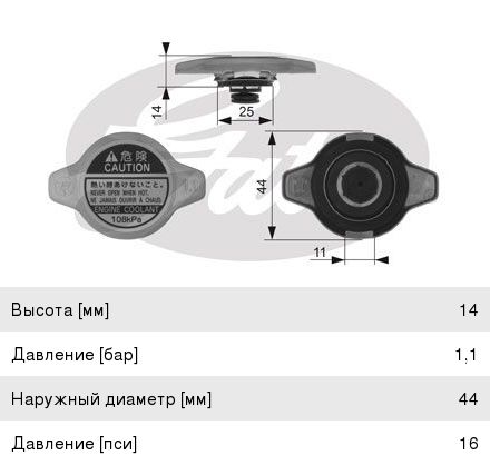 Пробка радиатора HONDA MAZDA TOYOTA LEXUS GATES RC134